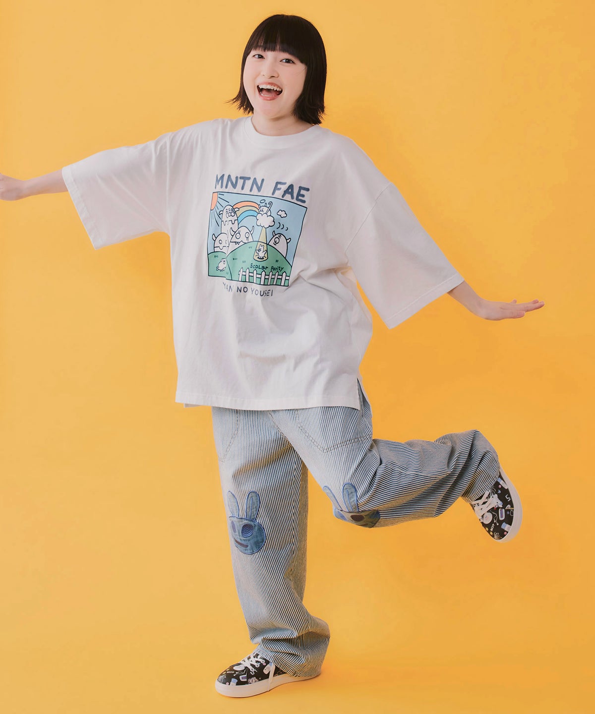 山の妖精とお散歩Tシャツ-2