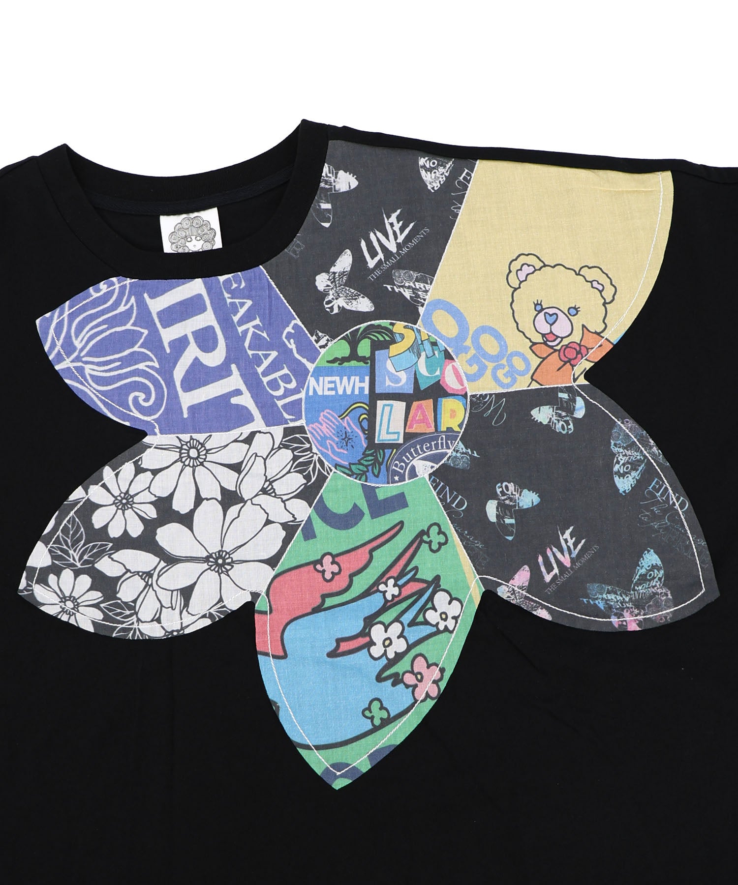 162673：総柄大花コラージュ アシメプルオーバーの通販-ScoLar