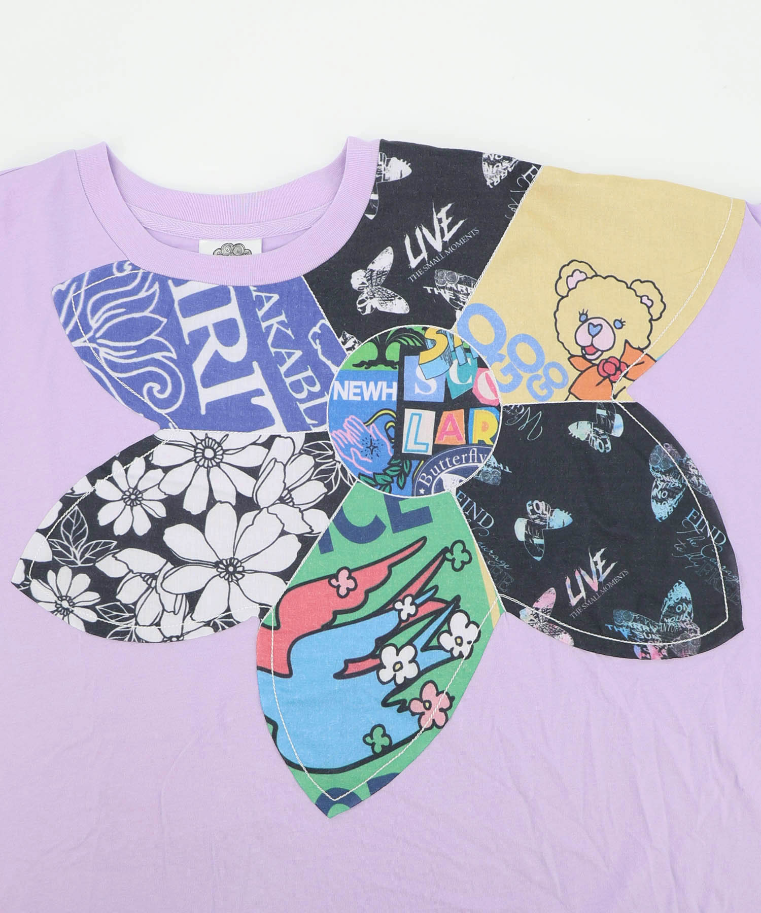 162673：総柄大花コラージュ アシメプルオーバーの通販-ScoLar
