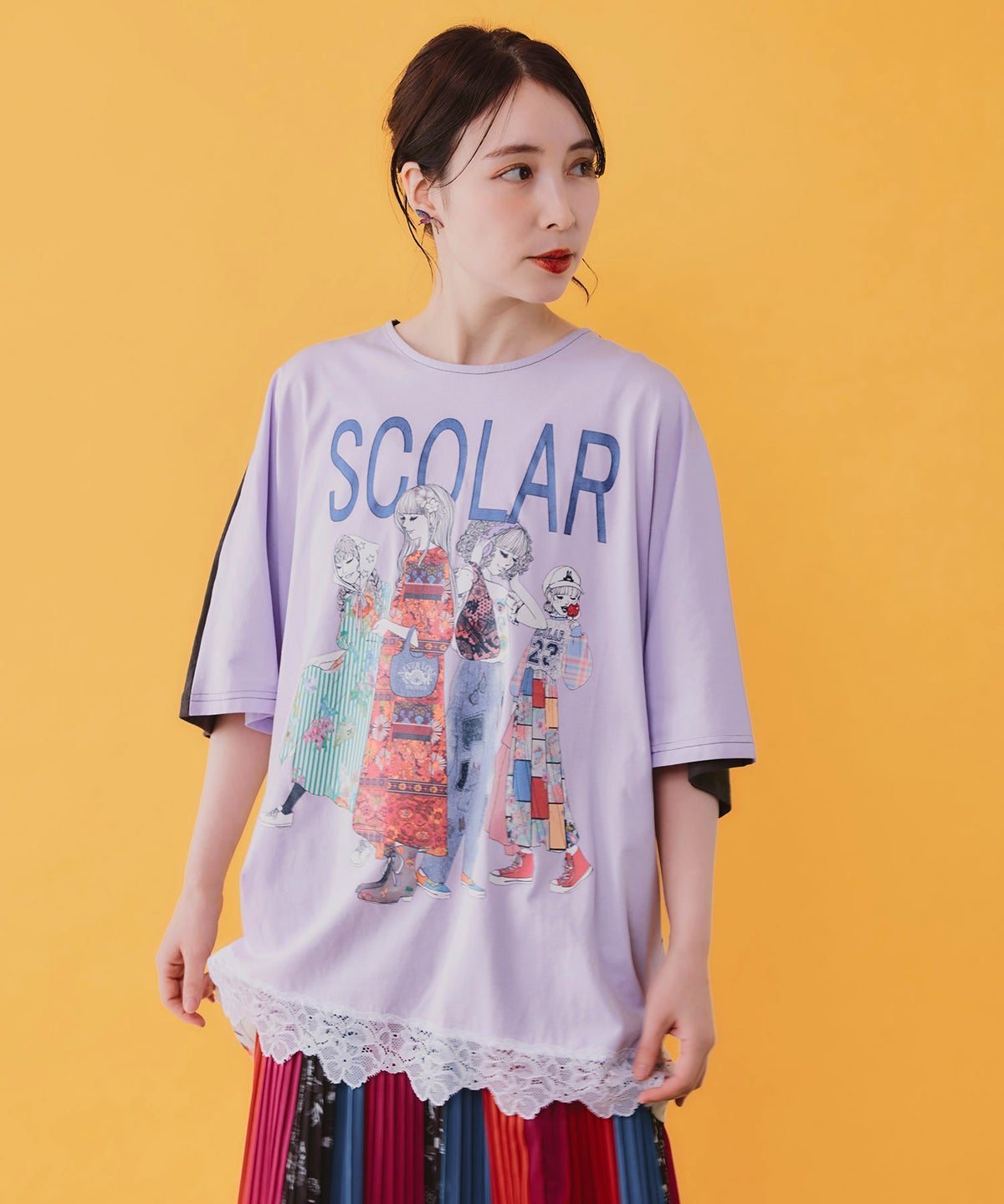 スカラガールズ レース付きTシャツ-3
