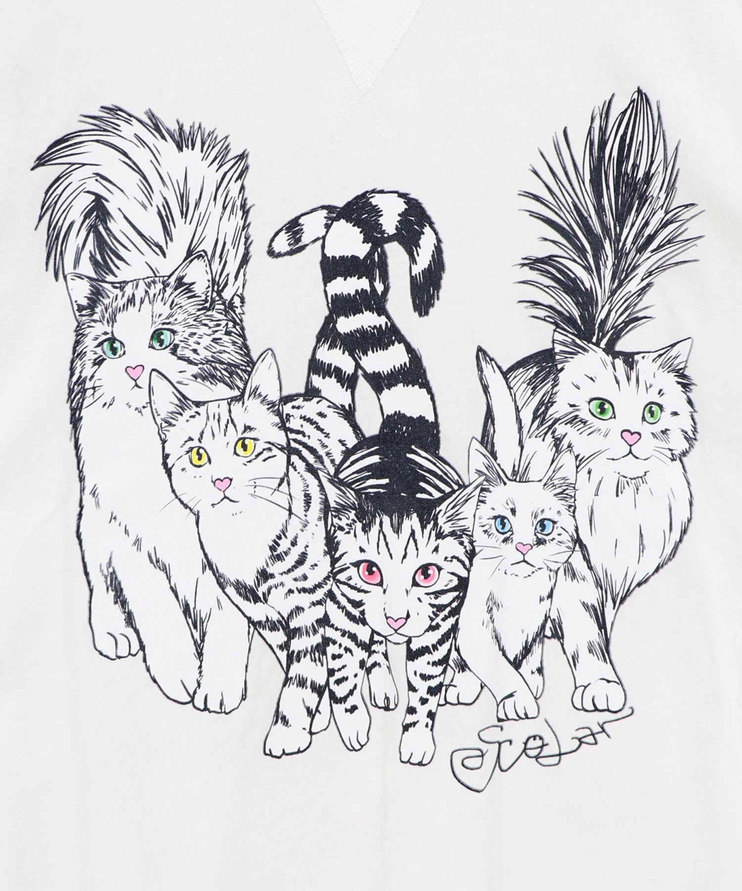 ネコちゃん様 162667：にらめっこネコちゃん ワイドTシャツの通販-ScoLar