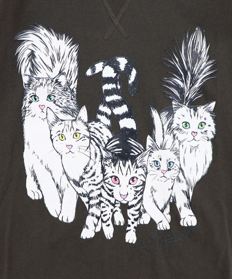 にらめっこネコちゃん ワイドTシャツ-12