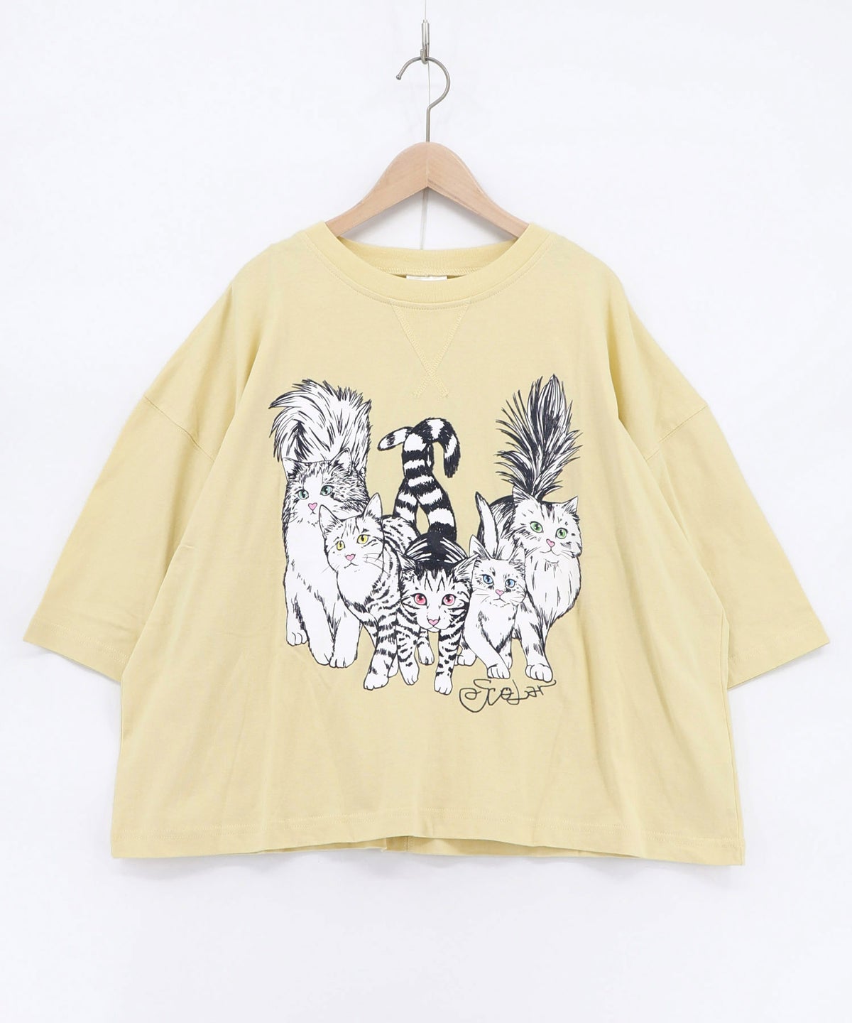 にらめっこネコちゃん ワイドTシャツ-15