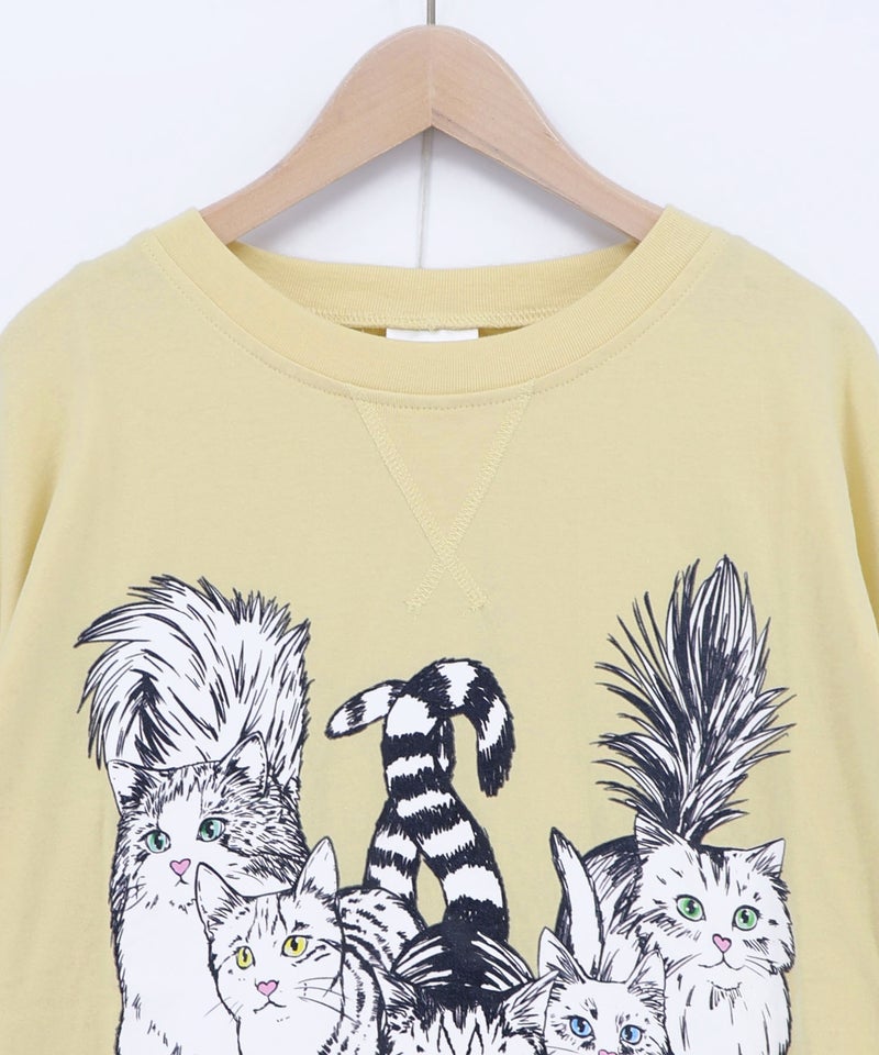 にらめっこネコちゃん ワイドTシャツ-17