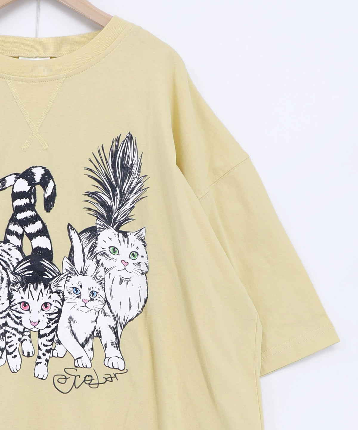 にらめっこネコちゃん ワイドTシャツ-18