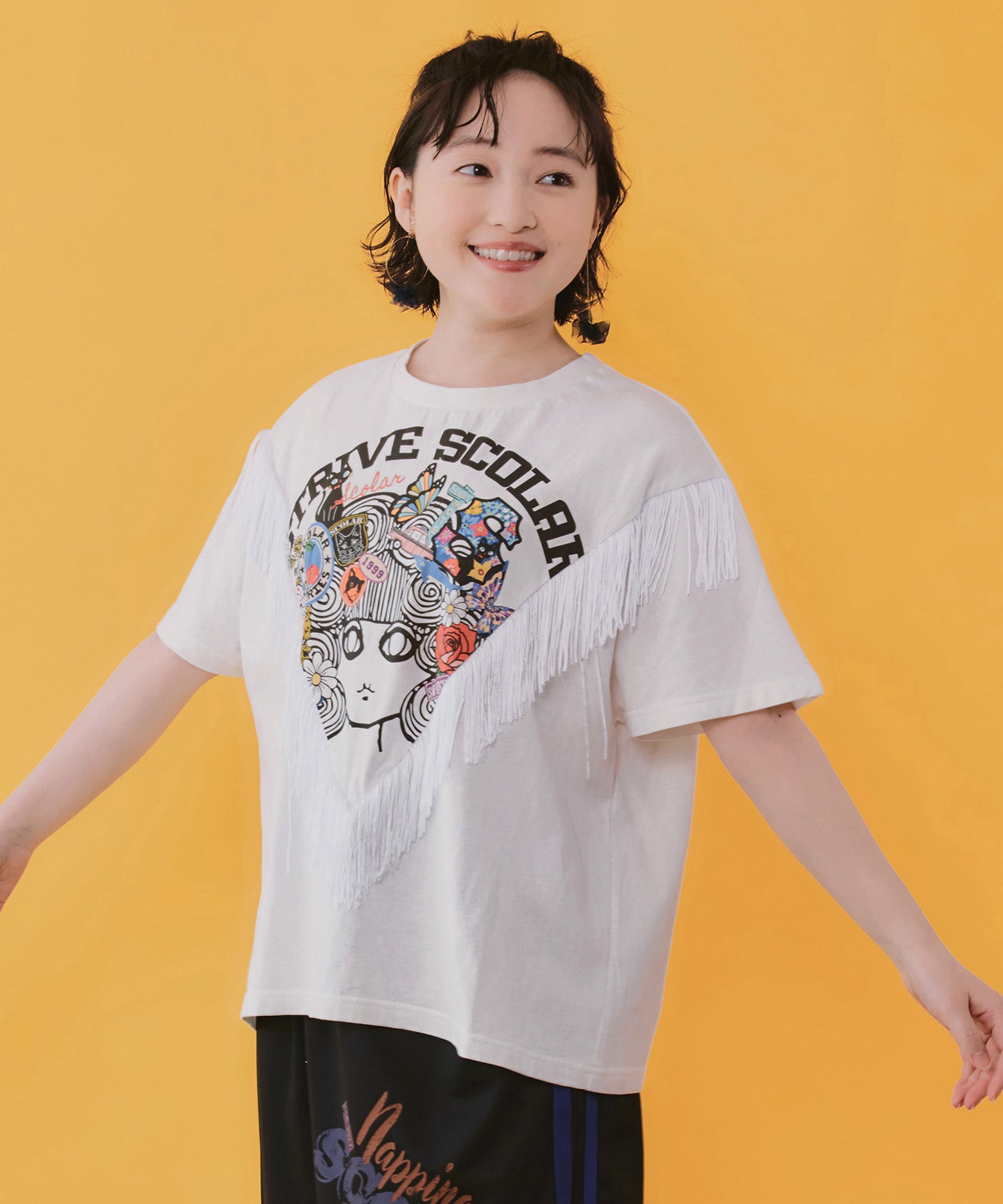 162659：フリンジ入り アメリカン風スカラーちゃんTシャツの通販-ScoLar