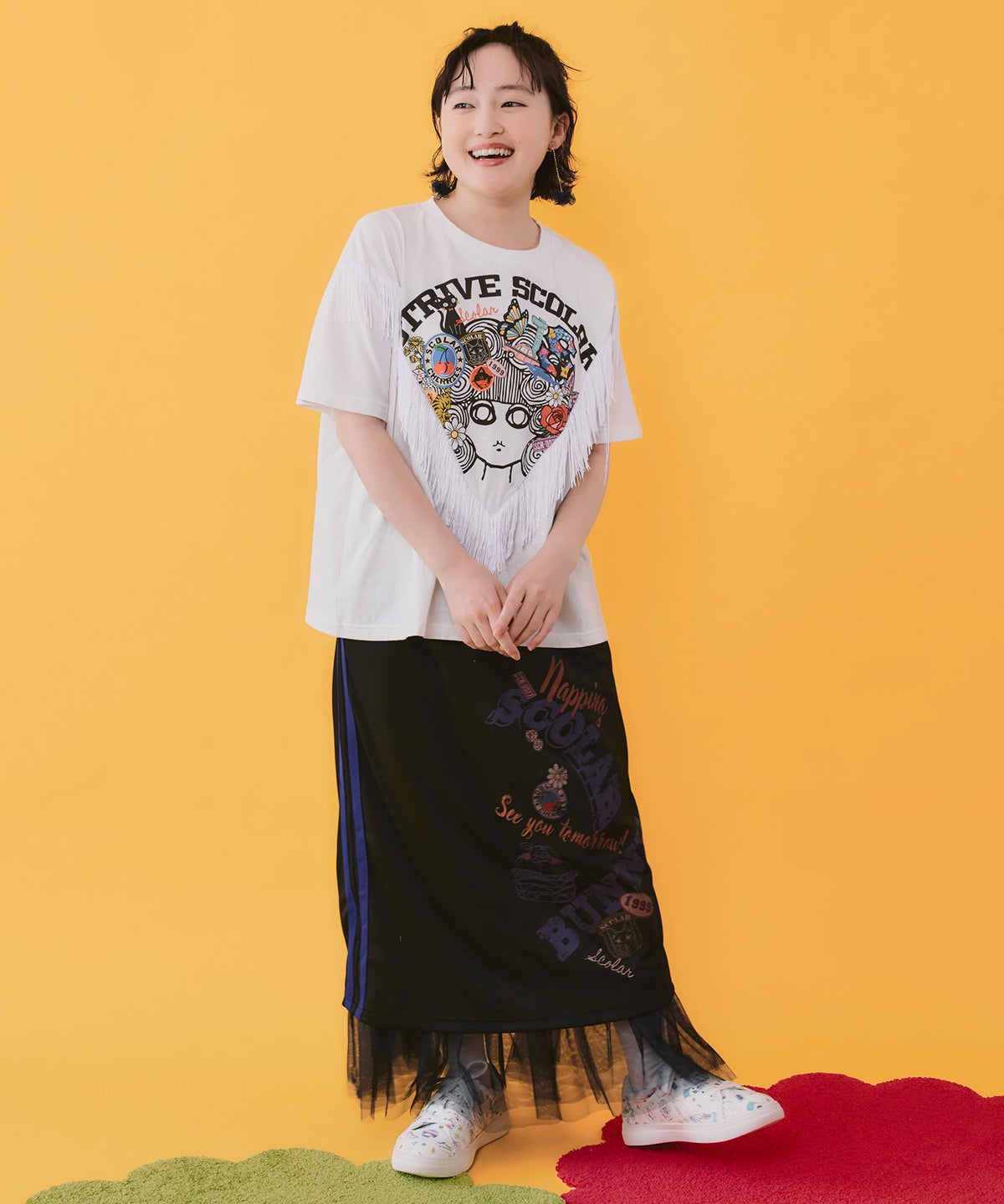 フリンジ入り アメリカン風スカラーちゃんTシャツ-2