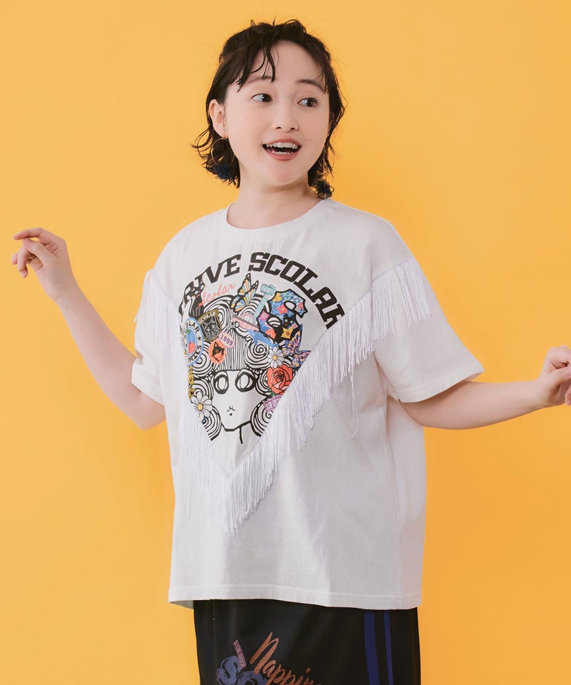 フリンジ入り アメリカン風スカラーちゃんTシャツ-4
