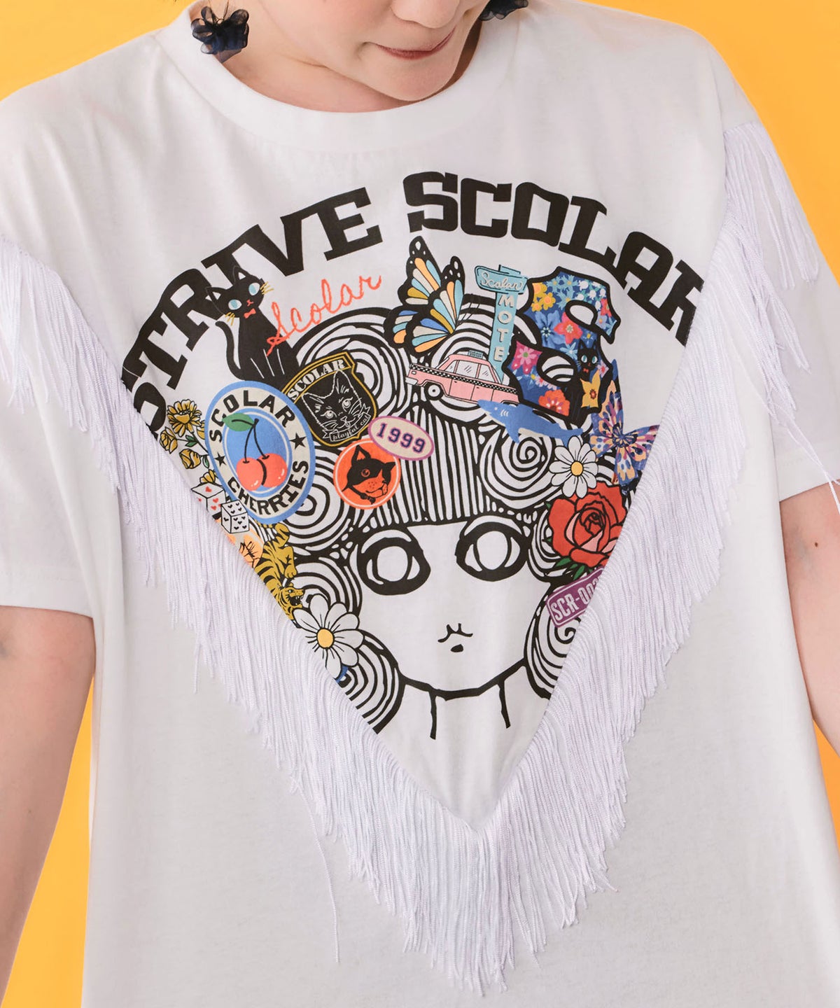 フリンジ入り アメリカン風スカラーちゃんTシャツ-6