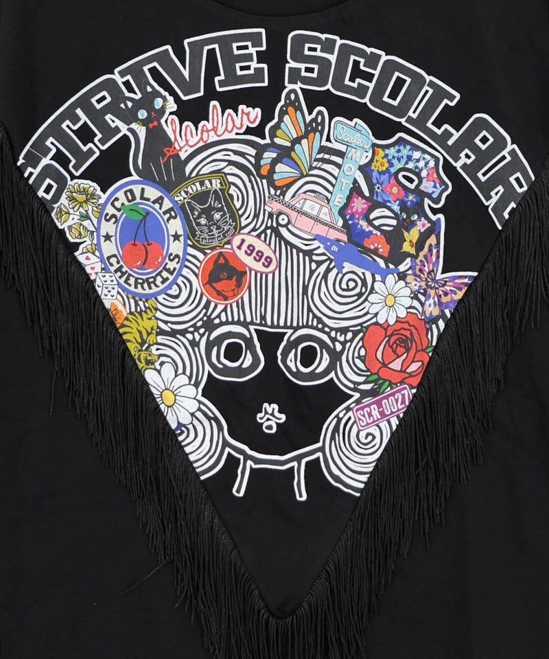 フリンジ入り アメリカン風スカラーちゃんTシャツ-11