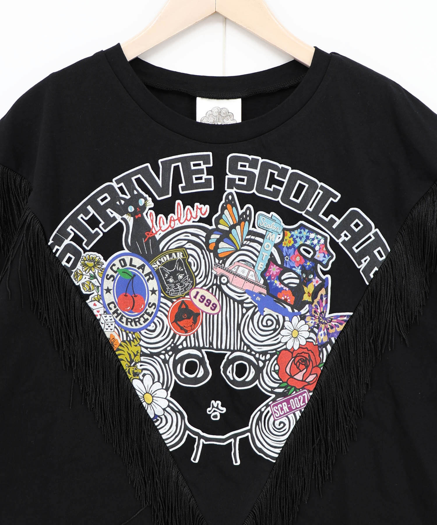 162659：フリンジ入り アメリカン風スカラーちゃんTシャツの通販-ScoLar