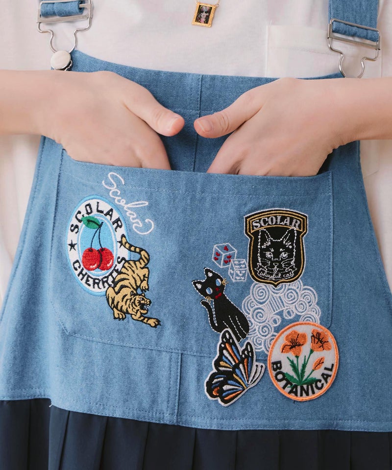 アメリカン風刺繍 デニム×プリーツジャンスカ-8