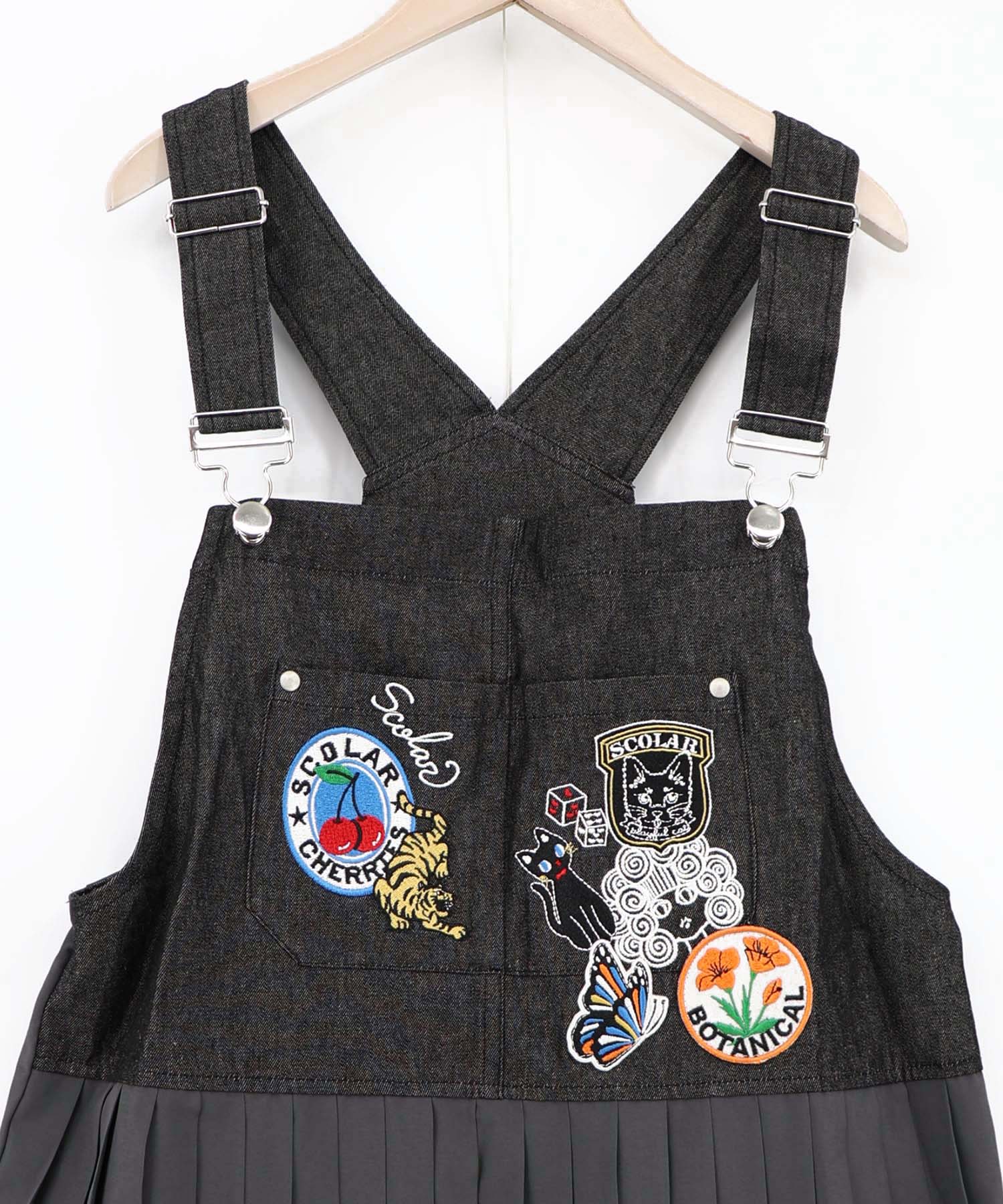 162653：アメリカン風刺繍 デニム×プリーツジャンスカの通販-ScoLar