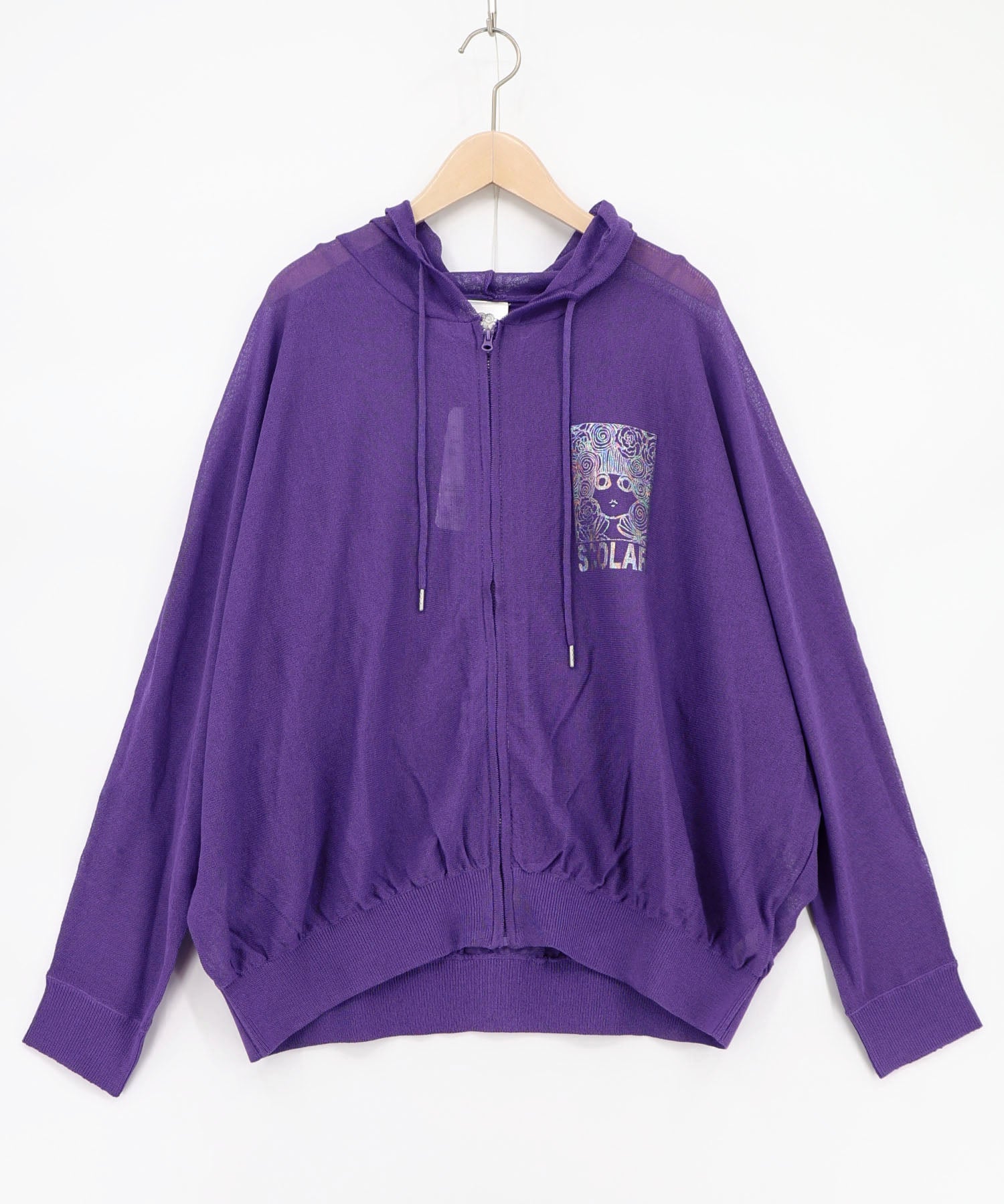 新品 SPARK!!SOUND!!SHOW!! パーカー サイズ2XL 薄紫 162651：スカラーちゃん箔プリント 接触冷感シアーパーカーの通販-ScoLar