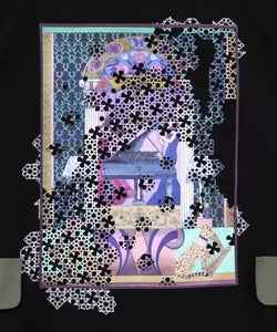 音楽会のパズル柄 プリーツ切替プルオーバー-15