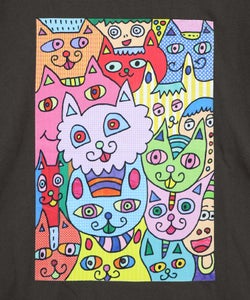 色いろなネコいっぱい柄Tシャツ-5
