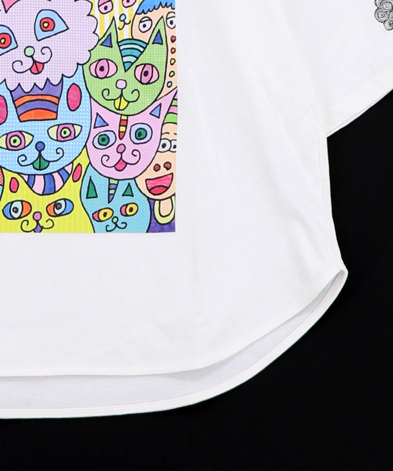 色いろなネコいっぱい柄Tシャツ-9