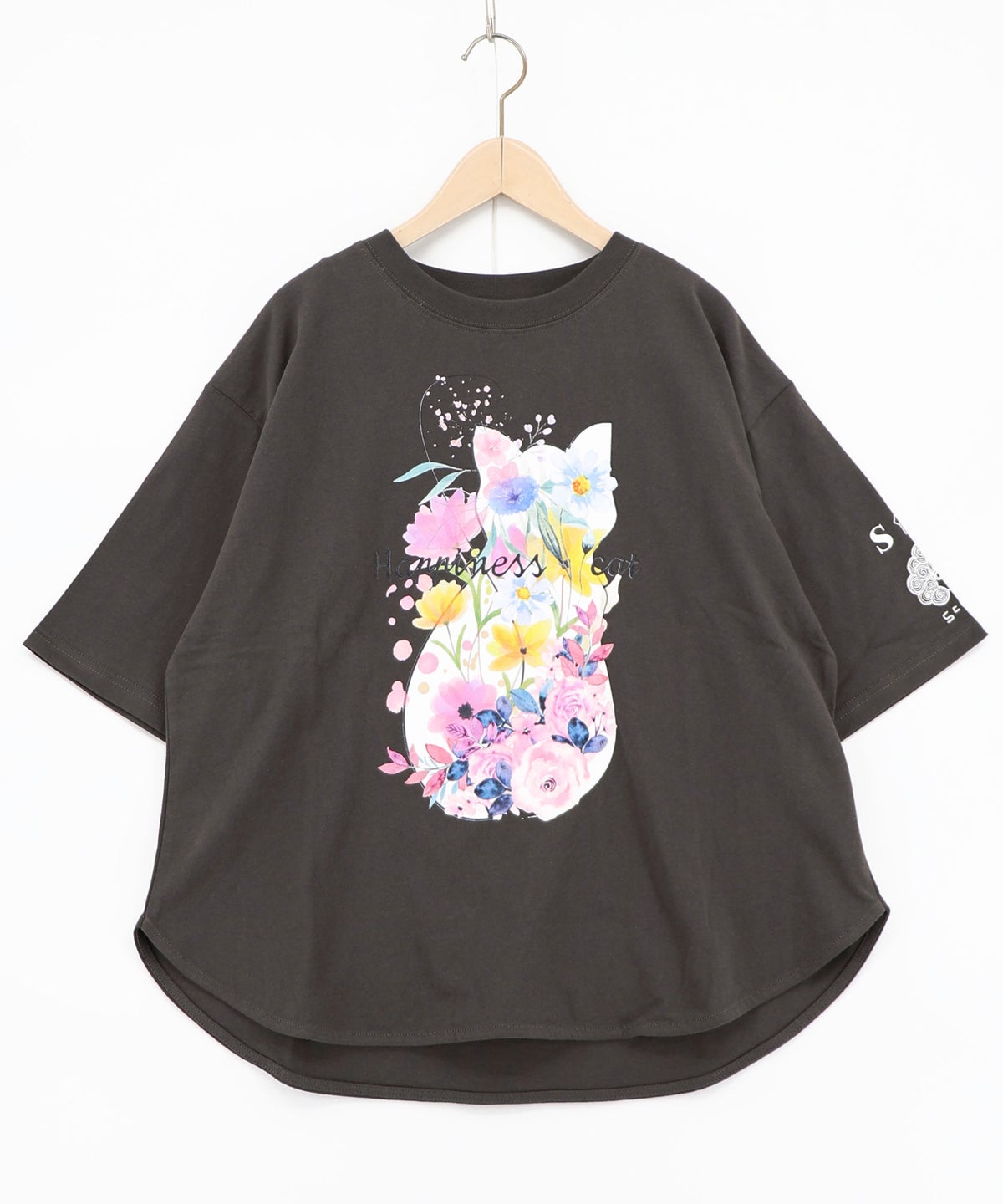 ハピネス・キャット柄Tシャツ-4