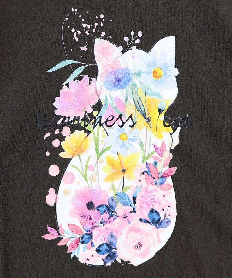 ハピネス・キャット柄Tシャツ-5