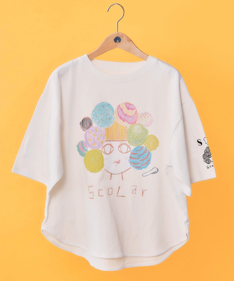 頭の中はアイスクリームでいっぱい柄Tシャツ-1