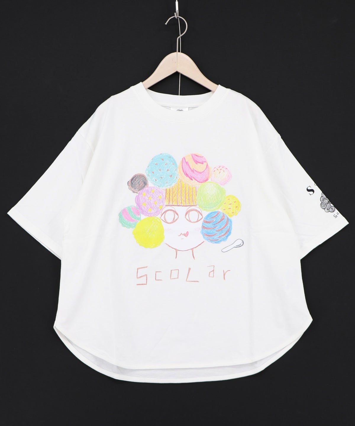 頭の中はアイスクリームでいっぱい柄Tシャツ-2