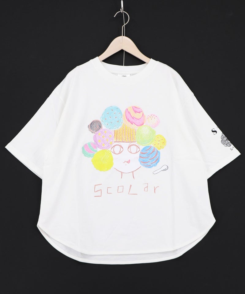 頭の中はアイスクリームでいっぱい柄Tシャツ-2