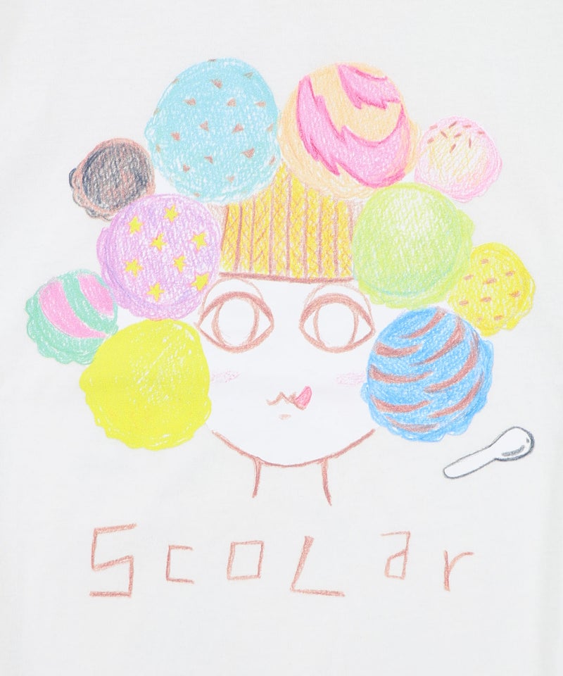頭の中はアイスクリームでいっぱい柄Tシャツ-3