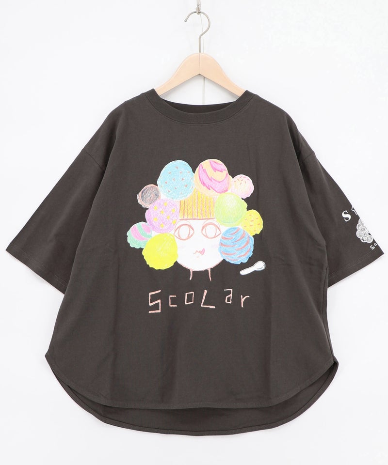 頭の中はアイスクリームでいっぱい柄Tシャツ-4