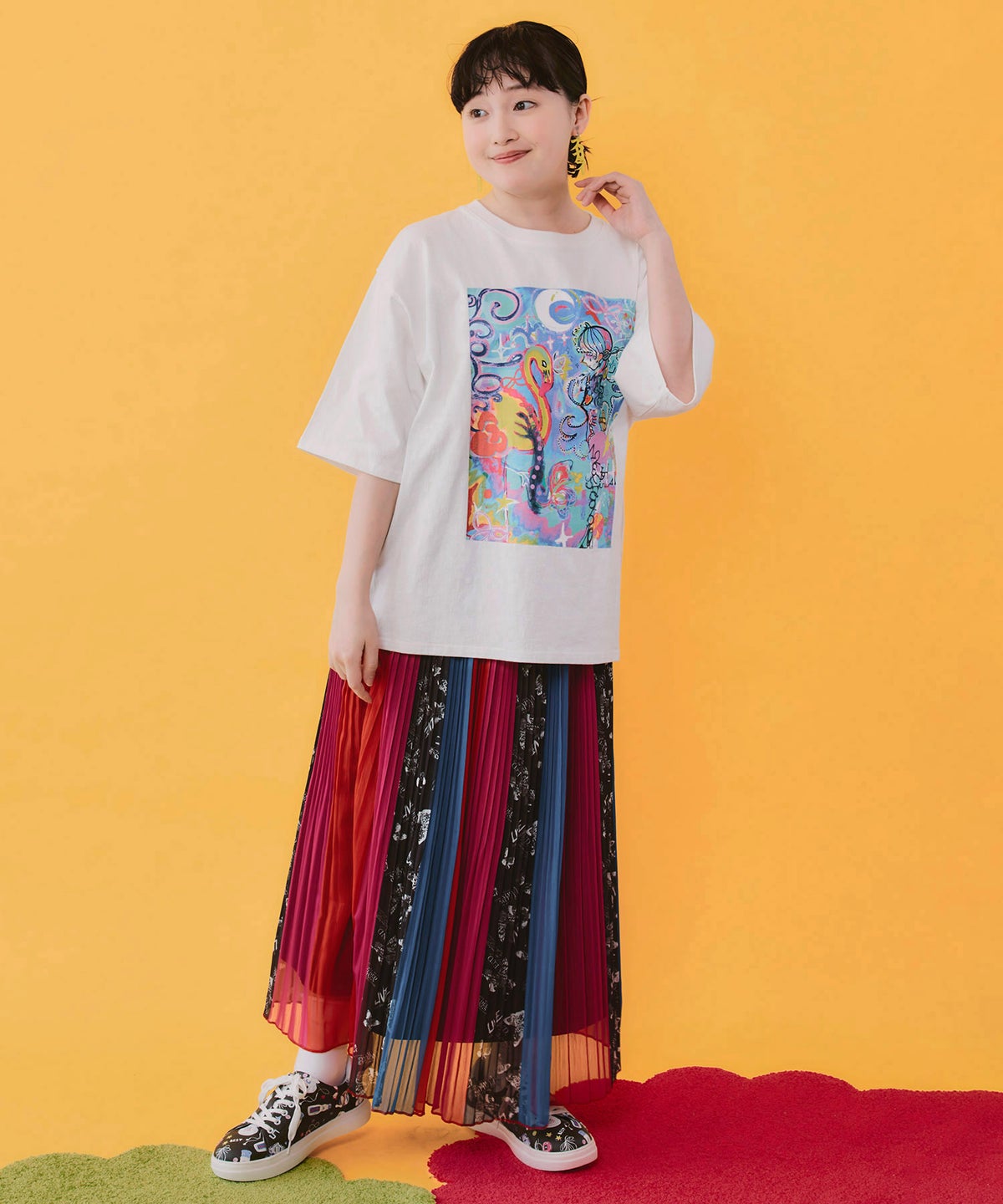 オアシスの夢柄Tシャツ-2