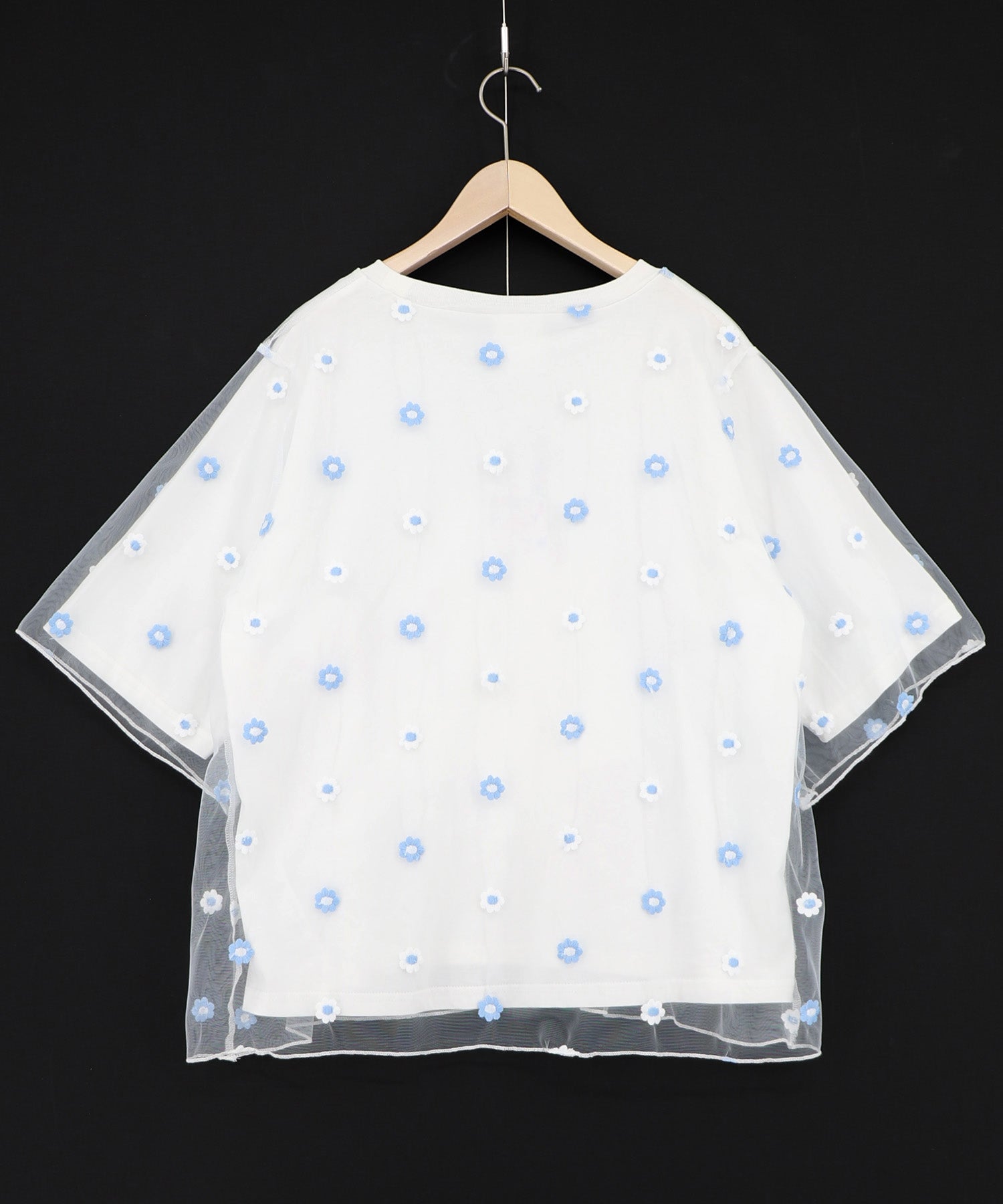 162674：スカラーガールズ 花刺繍チュール重ねTシャツの通販-ScoLar