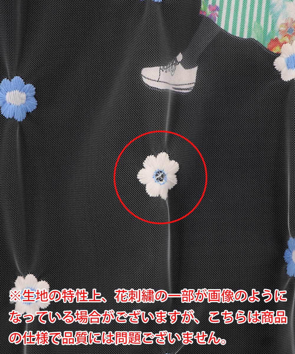 スカラーガールズ 花刺繍チュール重ねTシャツ-22