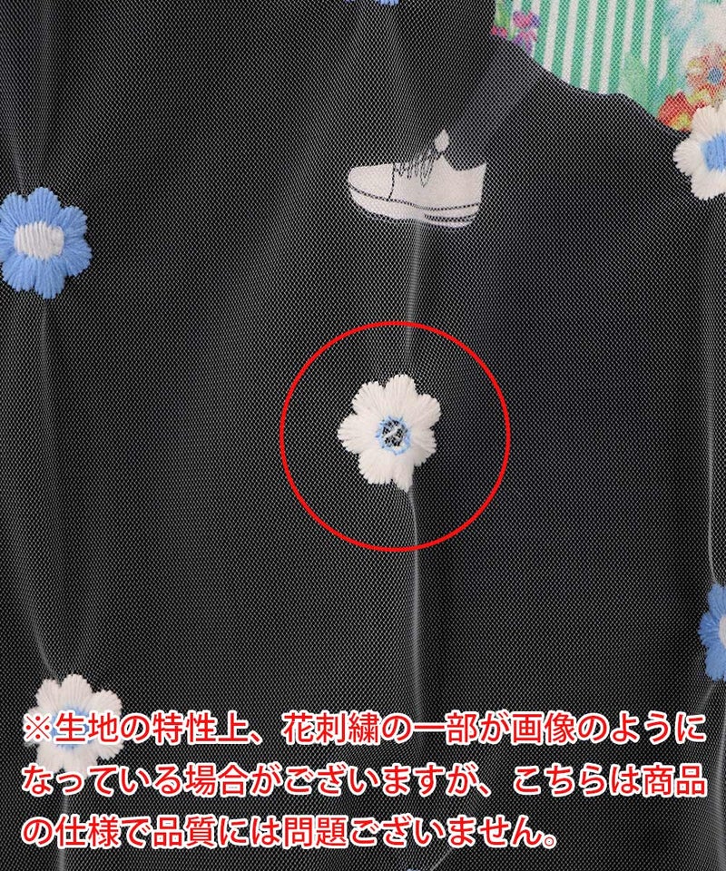 スカラーガールズ 花刺繍チュール重ねTシャツ-22