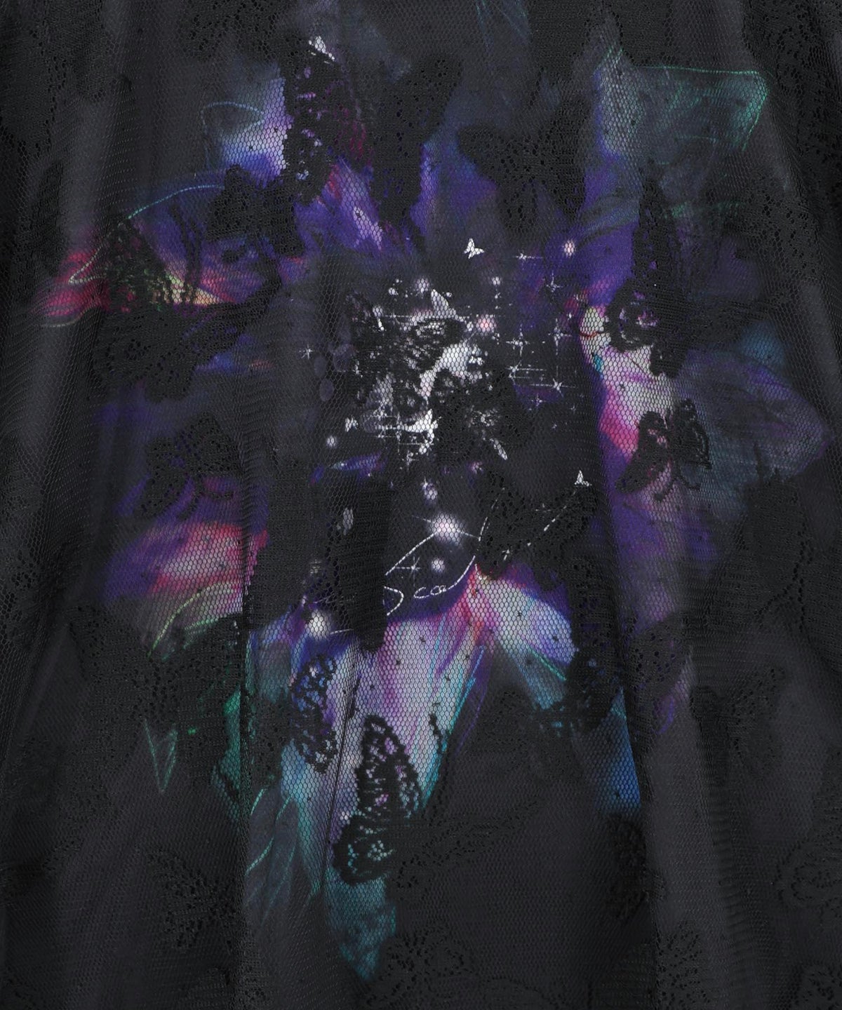 蝶々チュール重ね 花蝶柄Tシャツ-8