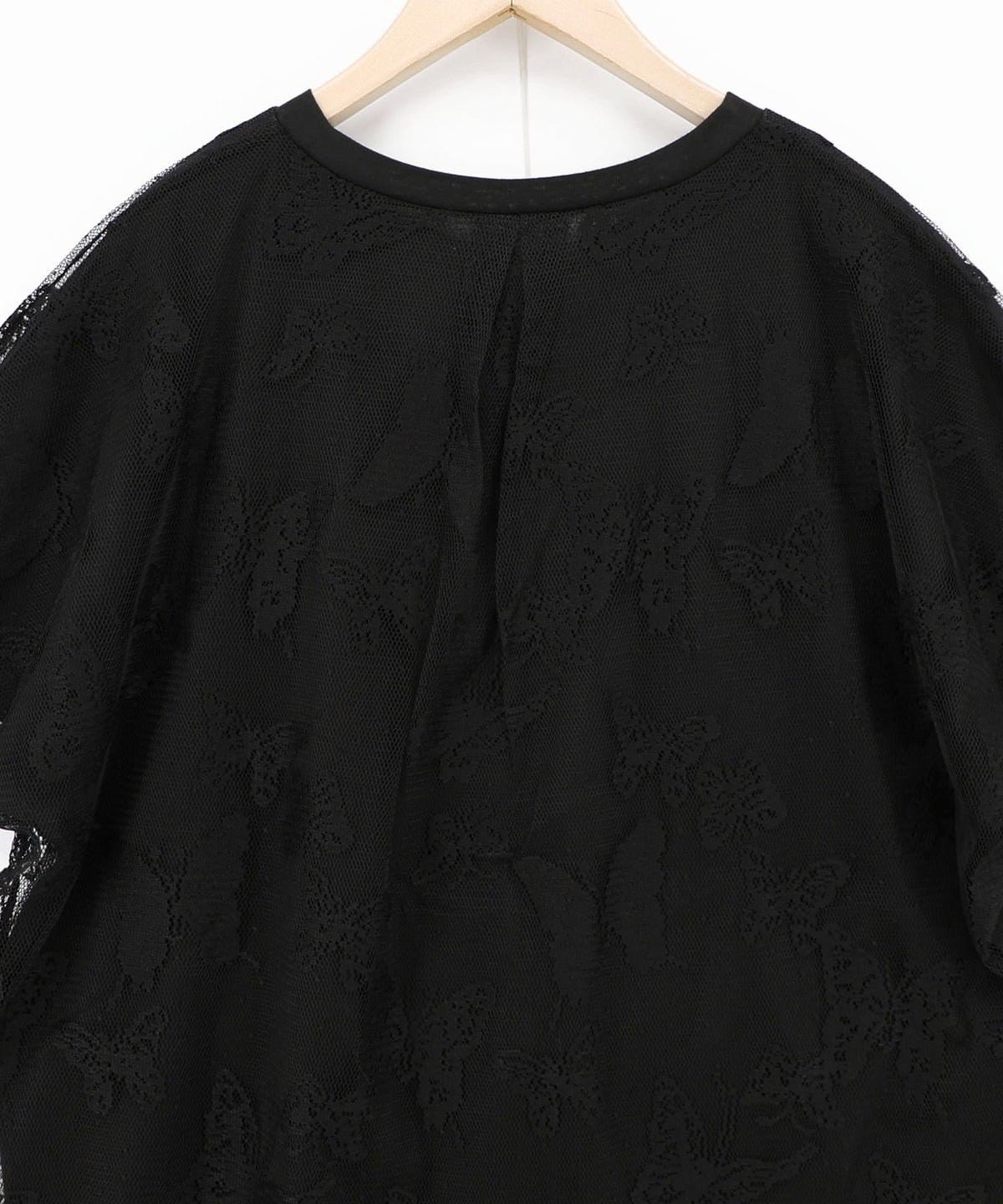 蝶々チュール重ね 花蝶柄Tシャツ-13