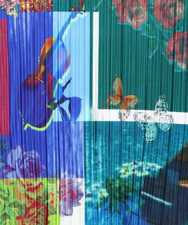 楽器×花コラージュ柄 ボドレー素材タンクトップ-8