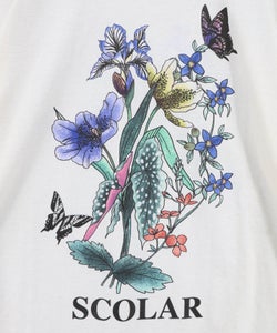 熱帯花柄 袖ギャザー入りTシャツ-10
