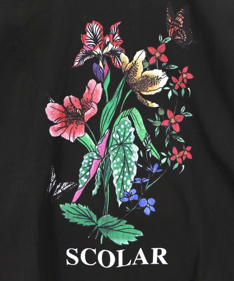熱帯花柄 袖ギャザー入りTシャツ-12