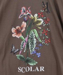 熱帯花柄 袖ギャザー入りTシャツ-16