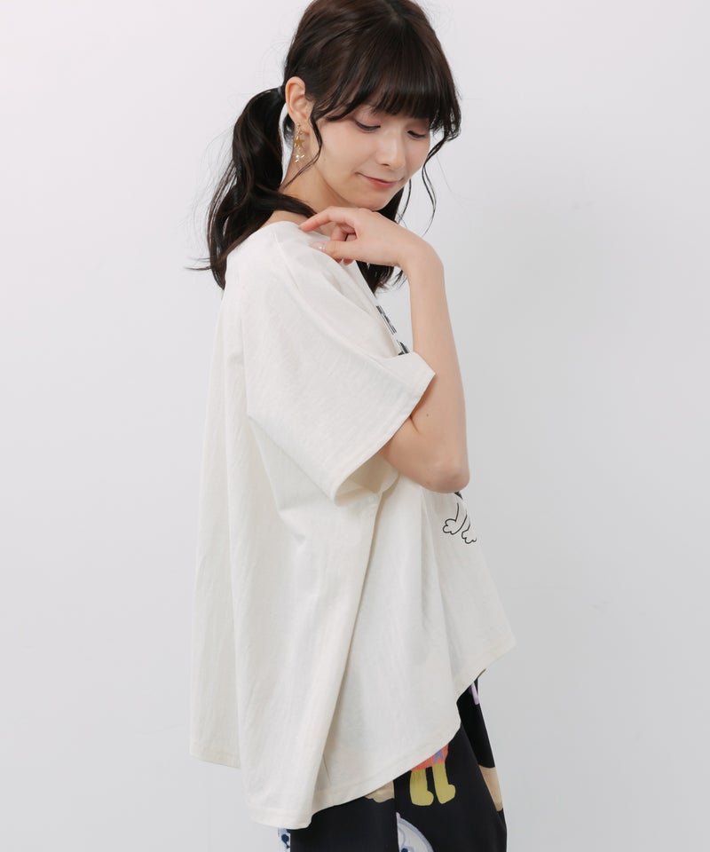 ヒョウ柄ロゴ乗りラビル アシメ2wayプルオーバー-4