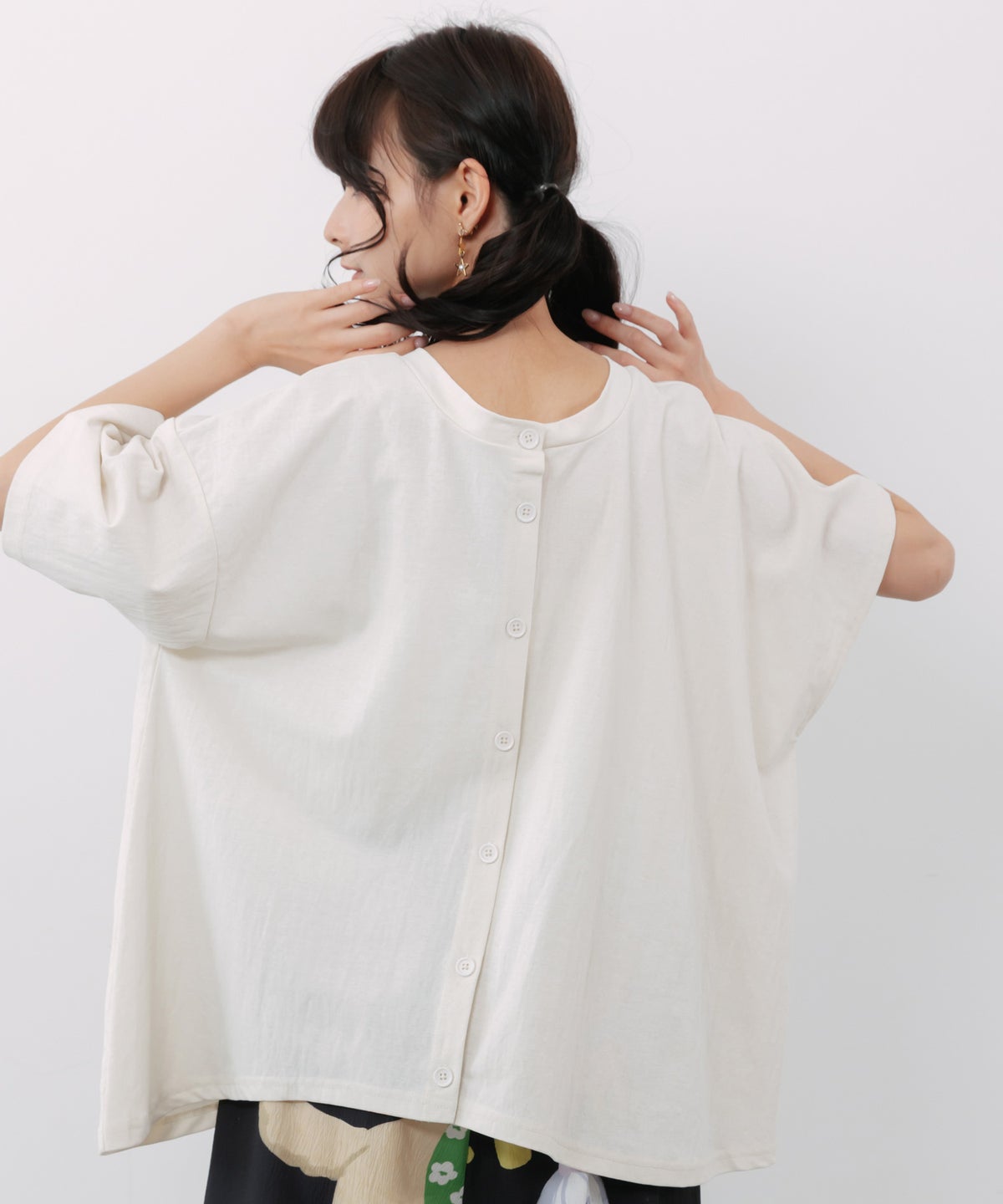 ヒョウ柄ロゴ乗りラビル アシメ2wayプルオーバー-5