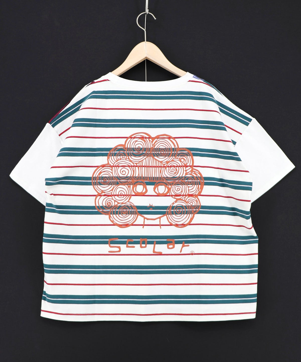 ボーダー切替 スカラーちゃんバックプリントTシャツ-10