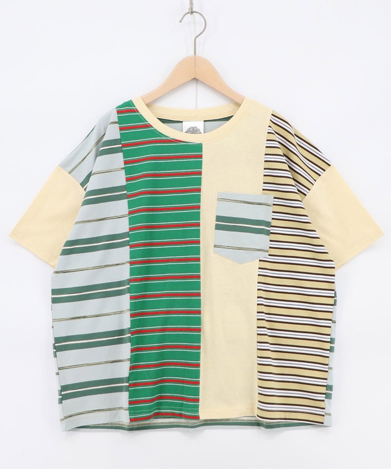 ボーダー切替 スカラーちゃんバックプリントTシャツ-12