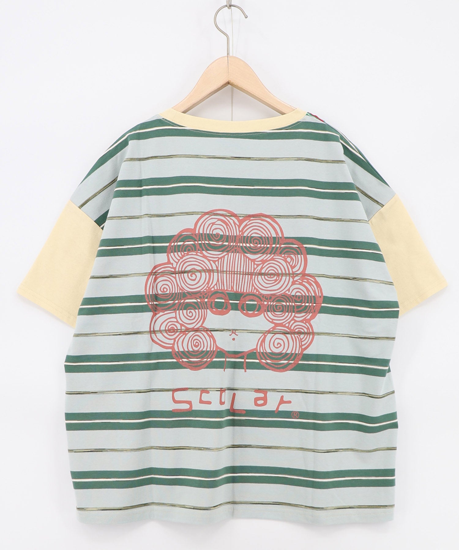 162696：ボーダー切替 スカラーちゃんバックプリントTシャツの通販-ScoLar