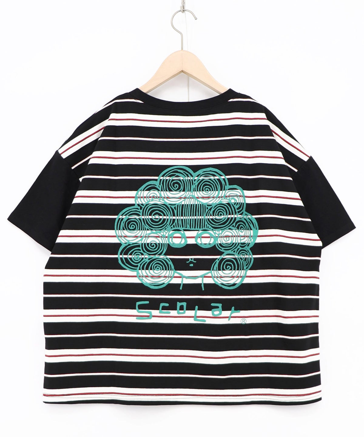 ボーダー切替 スカラーちゃんバックプリントTシャツ-16