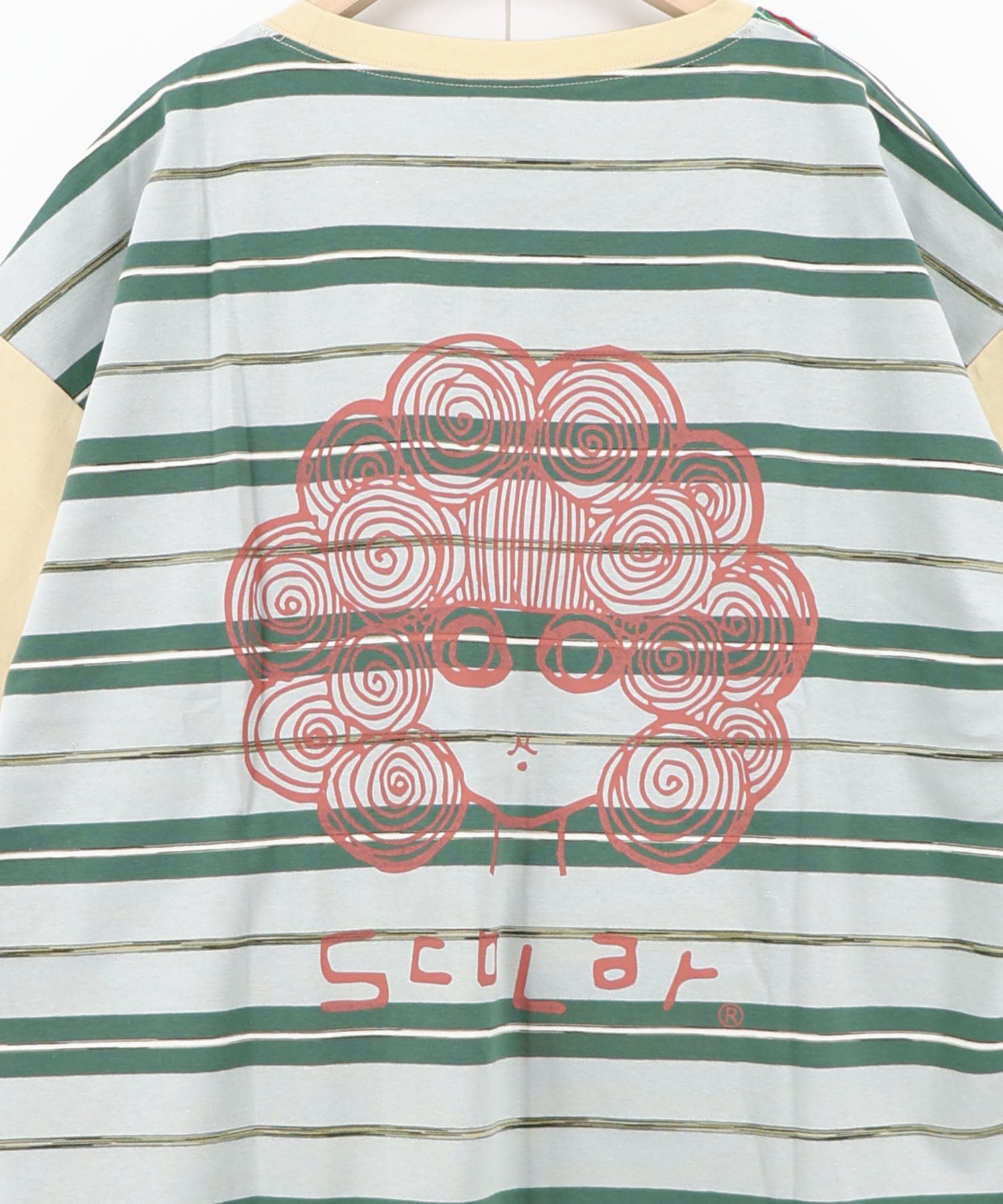 162696：ボーダー切替 スカラーちゃんバックプリントTシャツの通販-ScoLar