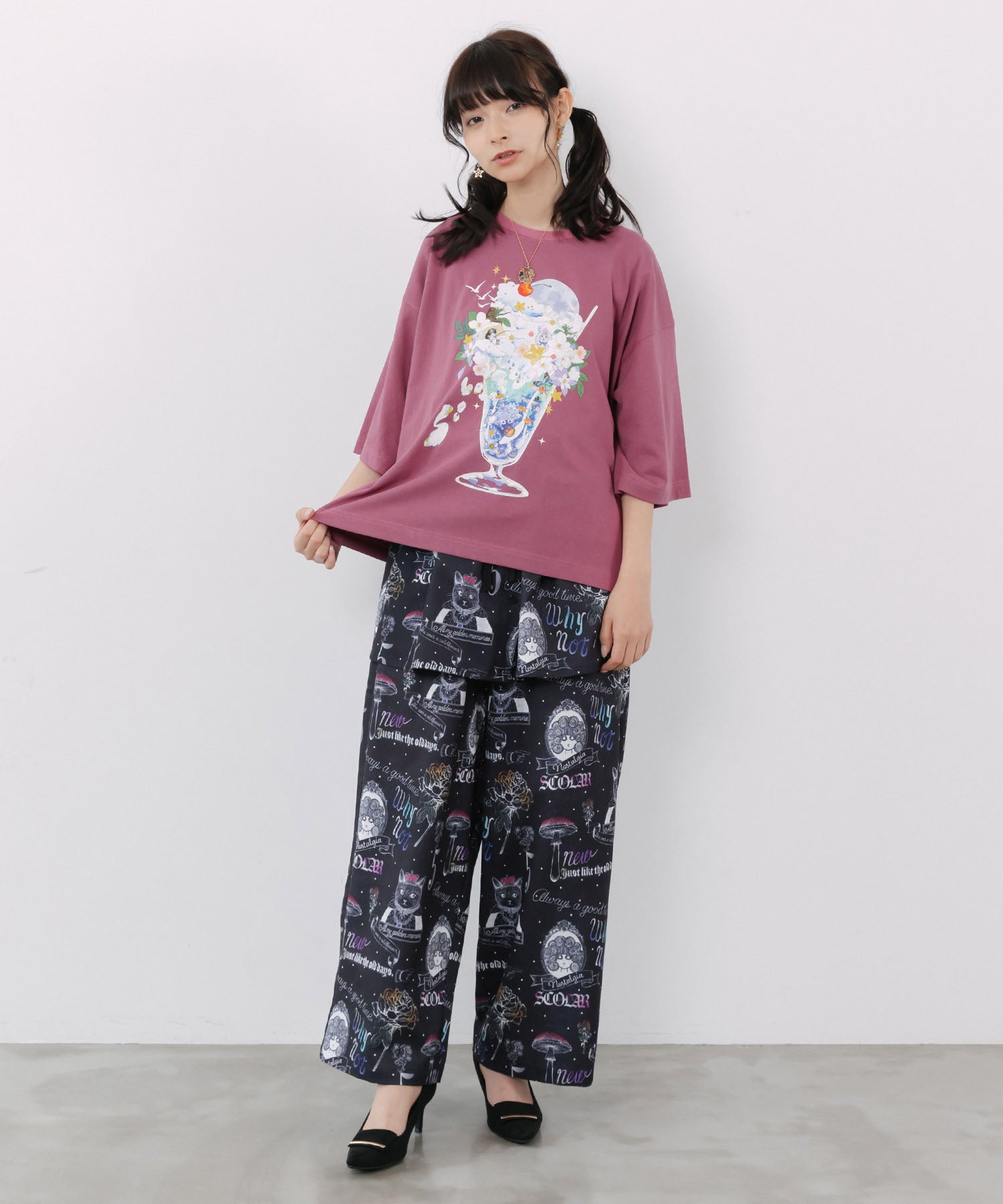 162692：スカラー特製お月見パフェ柄 接触冷感Tシャツの通販-ScoLar