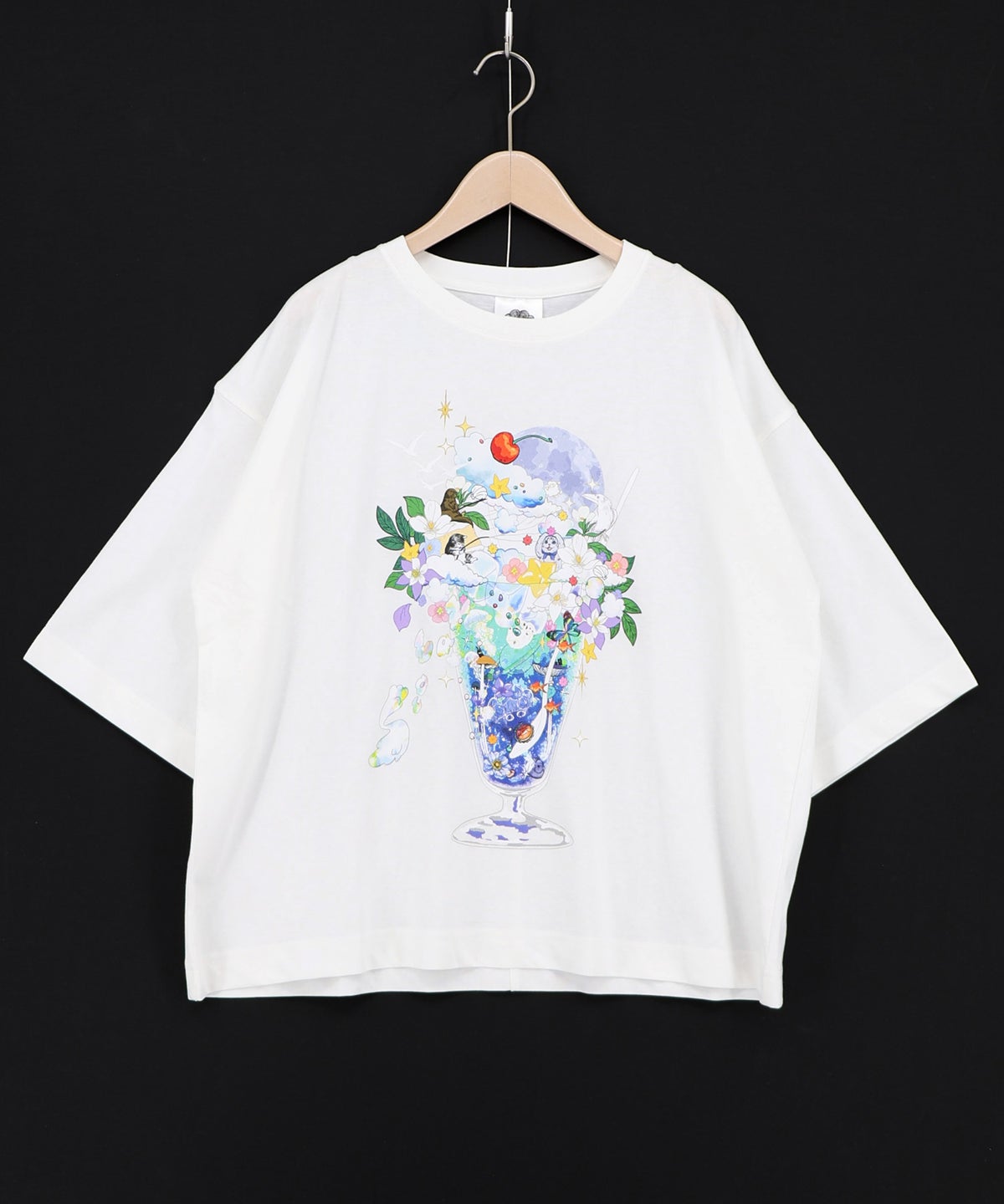 スカラー特性お月見パフェ柄 接触冷感Tシャツ-7