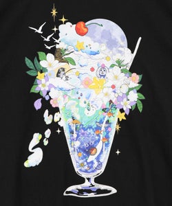 スカラー特性お月見パフェ柄 接触冷感Tシャツ-10