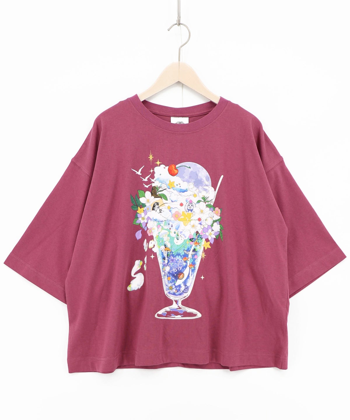 スカラー特性お月見パフェ柄 接触冷感Tシャツ-11