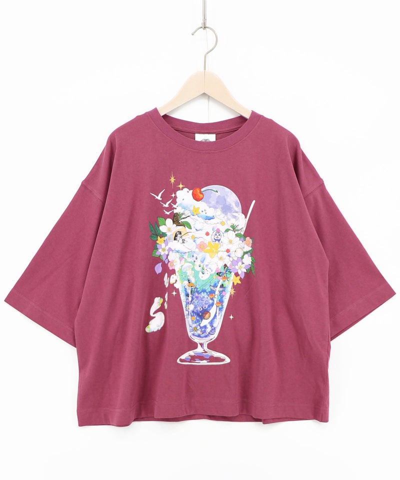 スカラー特性お月見パフェ柄 接触冷感Tシャツ-11